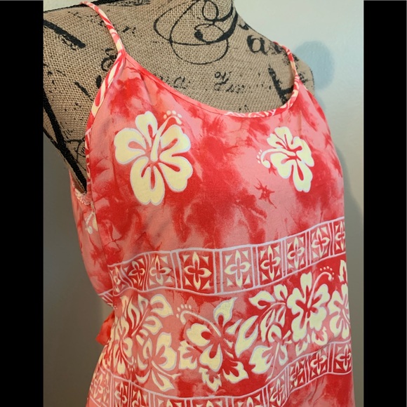 CARIBBEAN SURF SPAGHETTI STRAP FLORAL  DRESS M/L - Picture 3 of 7